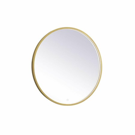 BLUEPRINTS 32 in. Pier 3000K 4200K & 6400K LED Mirror with Adjustable Color Temperature in Brass BL2221081